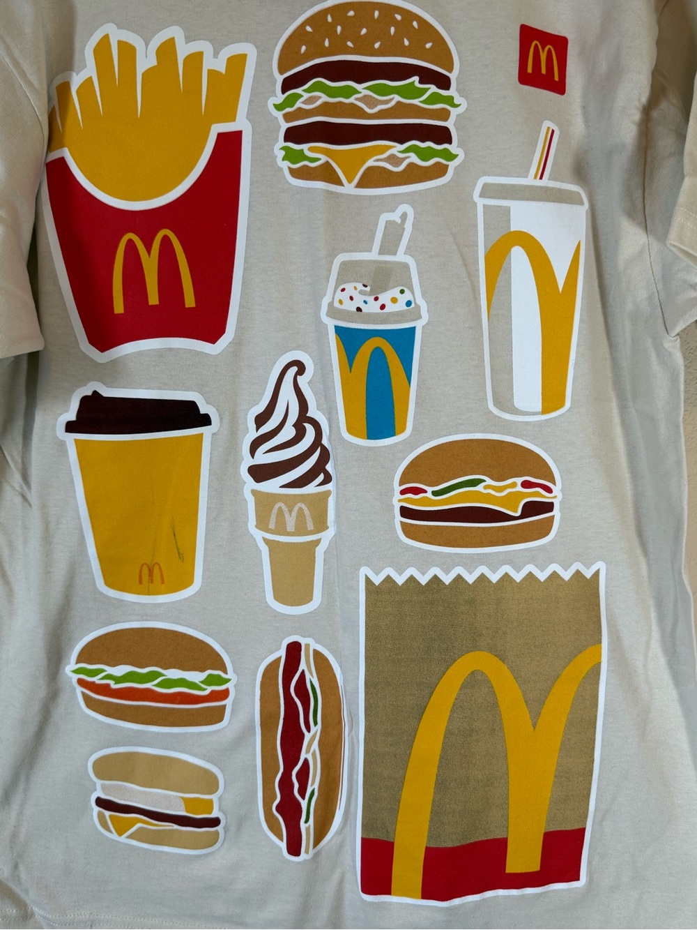 McDonald’s x Box Lunch Graphic Tee Medium Tan Short Sleeve New